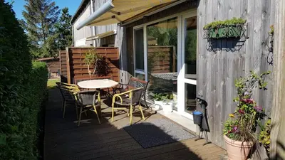 Ein Balkon oder eine Terrasse in der Unterkunft Pension zum Wiesengrund - Ferienwohnung