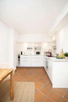 Küche/Küchenzeile in der Unterkunft gemütliches, helles Apartment mit offener Küche