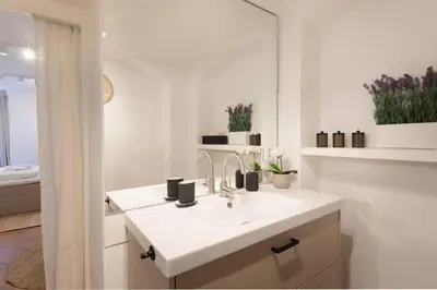 Grundriss der Unterkunft gemütliches, helles Apartment mit offener Küche