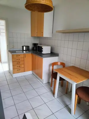 Küche/Küchenzeile in der Unterkunft Möblierte Wohnung in Grünheide - Hangelsberg Nähe Tesla