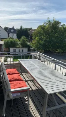 Ein Balkon oder eine Terrasse in der Unterkunft Möblierte Wohnung in Fürstenwalde für bis zu 8 Personen