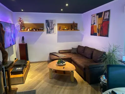 Ein Sitzbereich in der Unterkunft Ferienhaus Hermine in Schwielowsee