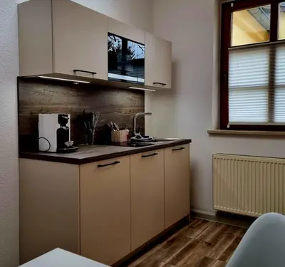 Küche/Küchenzeile in der Unterkunft Fritz Aparthotel Potsdam