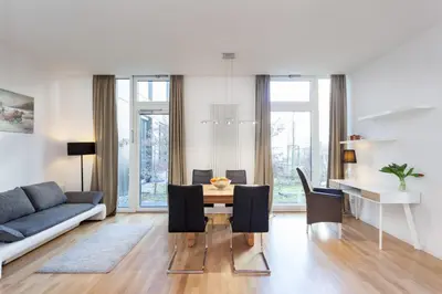 Ein Sitzbereich in der Unterkunft Modern Apartment in the Luxury Complex Marthashof