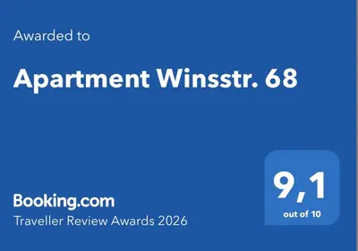 Ein Zertifikat, Auszeichnung, Logo oder anderes Dokument, das in der Unterkunft Apartment Winsstr. 68 ausgestellt ist