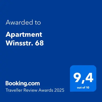 Ein Zertifikat, Auszeichnung, Logo oder anderes Dokument, das in der Unterkunft Apartment Winsstr. 68 ausgestellt ist