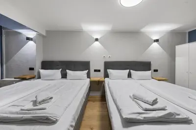 Ein Bett oder Betten in einem Zimmer der Unterkunft Big family apartment Berlin Treptower Park