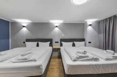 Ein Bett oder Betten in einem Zimmer der Unterkunft Big family apartment Berlin Treptower Park