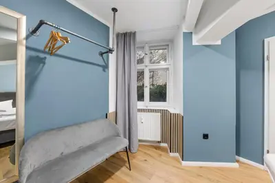 Ein Bett oder Betten in einem Zimmer der Unterkunft Big family apartment Berlin Treptower Park
