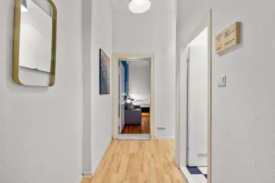 Ein Bett oder Betten in einem Zimmer der Unterkunft primeflats - Apartment Leberstr 58 Berlin Schöneberg