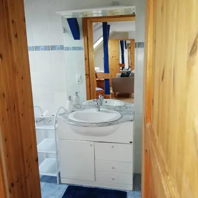 Ein Badezimmer in der Unterkunft Ferienwohnung Blick zu den Sternen
