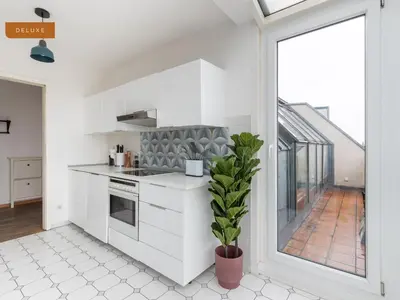 Küche/Küchenzeile in der Unterkunft Apartment Berlin Am Friedrichshain