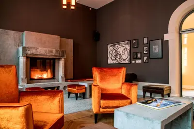 Ein Sitzbereich in der Unterkunft Hotel Oderberger
