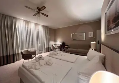 Ein Bett oder Betten in einem Zimmer der Unterkunft Hotel Resort Märkisches Meer