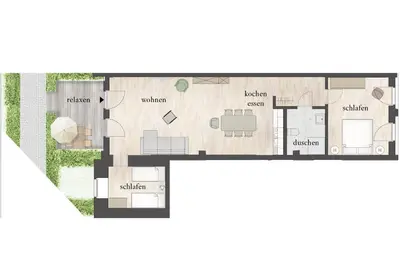 Grundriss der Unterkunft havelblau Ferienlofts