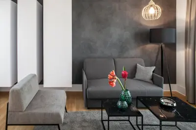 Ein Sitzbereich in der Unterkunft AMANO HOME Apartments