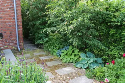 Ein Garten an der Unterkunft Ferienwohnung am Hohennauener See