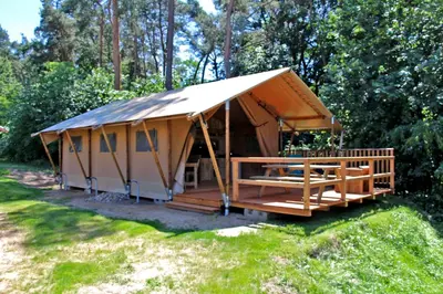 Ein Garten an der Unterkunft Safarizelte