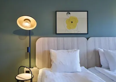 Ein Bett oder Betten in einem Zimmer der Unterkunft Scandic Charlottenburg