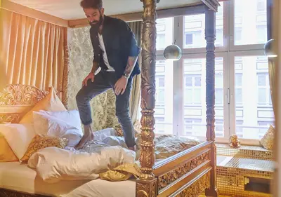 Ein Bett oder Betten in einem Zimmer der Unterkunft Michelberger Hotel