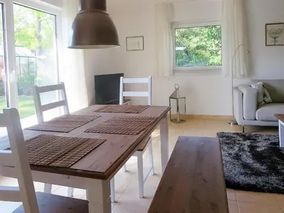 Ein Sitzbereich in der Unterkunft Ferienhaus Schillo