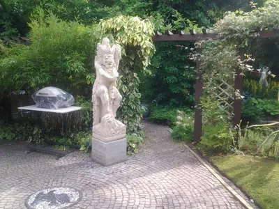 Ein Garten an der Unterkunft Gartenhaus Steffie