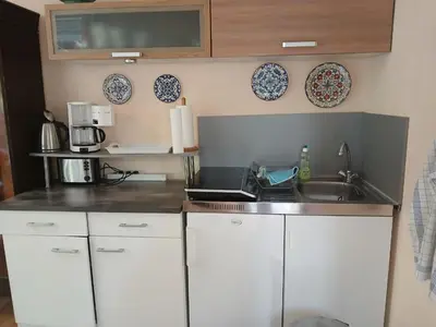 Küche/Küchenzeile in der Unterkunft Gartenhaus Steffie