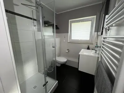 Ein Badezimmer in der Unterkunft Ferienwohnung vor den Toren Berlins