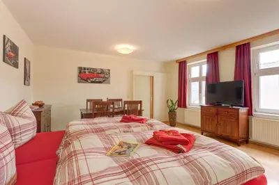 Ein Bett oder Betten in einem Zimmer der Unterkunft Altstadt Ferienwohnung