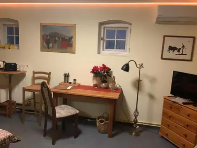TV/Unterhaltungsangebot in der Unterkunft Blumenhaus