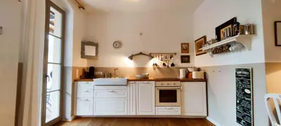 Küche/Küchenzeile in der Unterkunft Schloss-und Seeblick Apartment