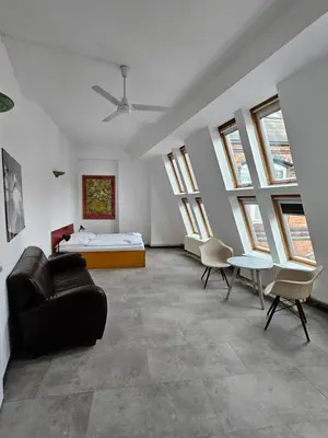 Ein Sitzbereich in der Unterkunft Die Fabrik - Hostel