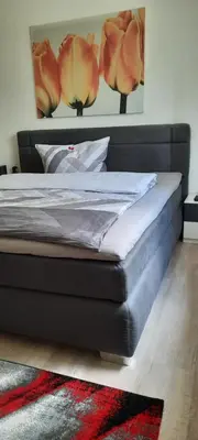 Ein Bett oder Betten in einem Zimmer der Unterkunft Ferienhaus im Grünen/Monteurzimmer