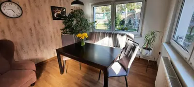 Ein Sitzbereich in der Unterkunft Ferienhaus im Grünen/Monteurzimmer