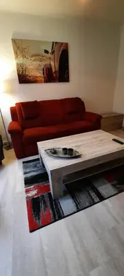 Ein Sitzbereich in der Unterkunft Ferienhaus im Grünen/Monteurzimmer