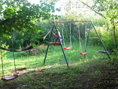 Ein Kinderspielbereich in der Unterkunft Haus Silke am See