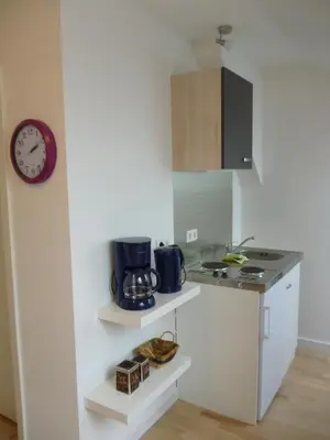 Küche/Küchenzeile in der Unterkunft A10 Apartmenthaus