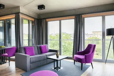 Ein Sitzbereich in der Unterkunft Downtown Apartments Mitte