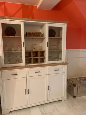 Küche/Küchenzeile in der Unterkunft Ferienwohnung Carlotta in der Villa Seeblick