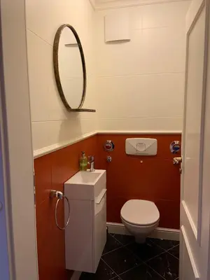 Ein Badezimmer in der Unterkunft Ferienwohnung Carlotta in der Villa Seeblick