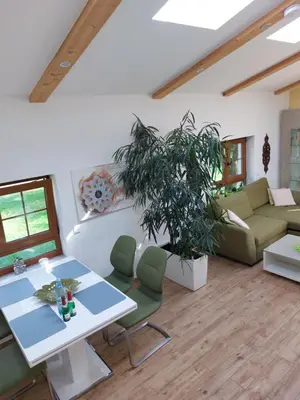 Ein Sitzbereich in der Unterkunft Ferienhaus in Bernau bei Berlin