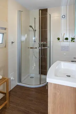 Ein Badezimmer in der Unterkunft Spreewaldhäuser am See