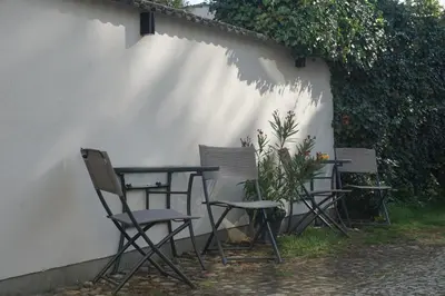 Ein Garten an der Unterkunft Pension zum Birnbaum