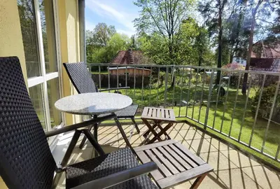 Ein Balkon oder eine Terrasse in der Unterkunft Ferienwohnung Seestern