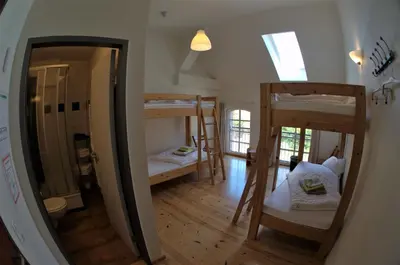 Ein Bett oder Betten in einem Zimmer der Unterkunft Hof Märkische Heide