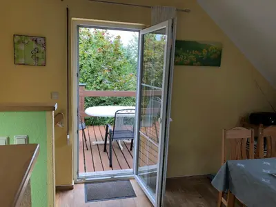 Ein Balkon oder eine Terrasse in der Unterkunft Fewo 