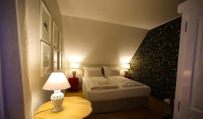 Ein Bett oder Betten in einem Zimmer der Unterkunft Alwine - Landhaus an den Spreewiesen