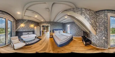 Ein Bett oder Betten in einem Zimmer der Unterkunft Alwine - Landhaus an den Spreewiesen