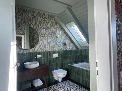 Ein Badezimmer in der Unterkunft Alwine - Landhaus an den Spreewiesen