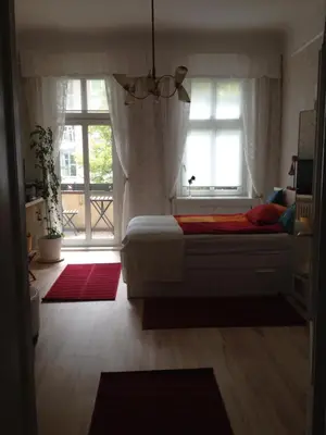 Ein Bett oder Betten in einem Zimmer der Unterkunft Appartement am Tegeler See